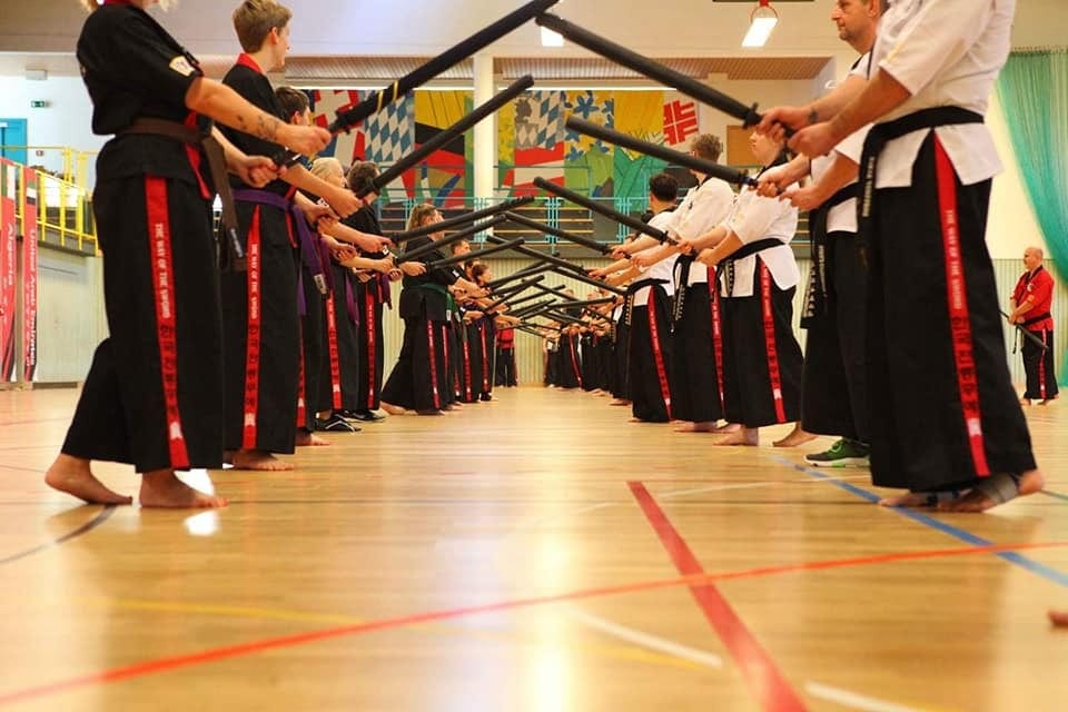 Group training session in the dojo